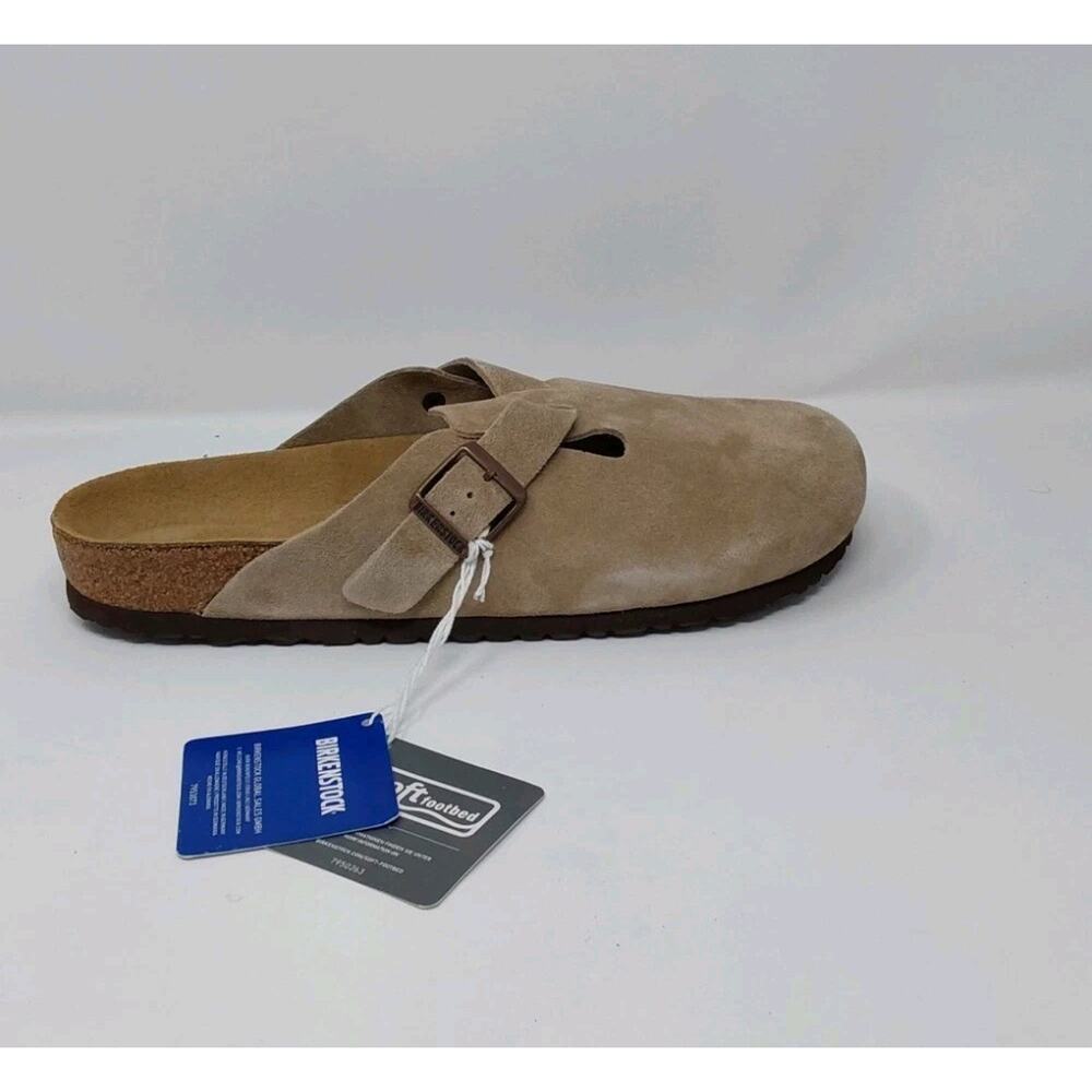 Birkenstock Boston Soft Footbed Taupe Suede Clogs Size EU 45 US 12 Regular Fit - Picture 6 of 16